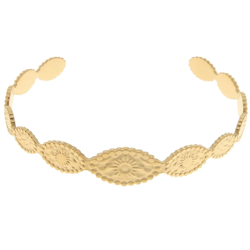 Bracciale ovale regolabile sole 12x155 mm Acciaio inox 304 dorato x1