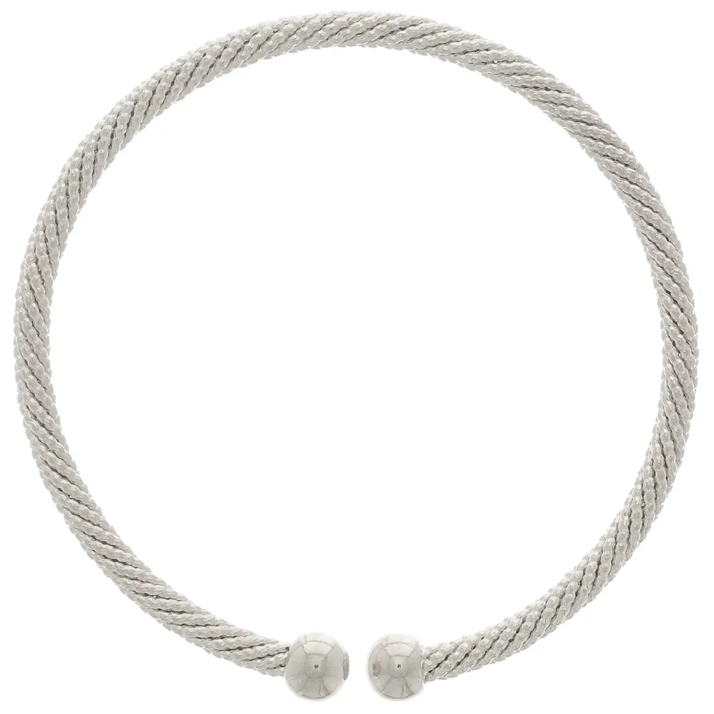 Bracciale regolabile - effetto corda ritorta - placcatura in placcatura argento fino anticato x1