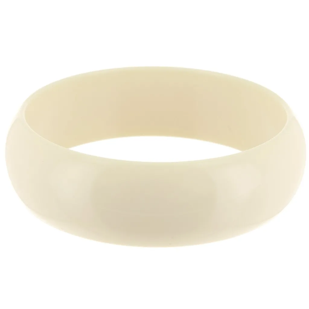 Bracciale spesso in resina opaca 68 mm - Ecru x1