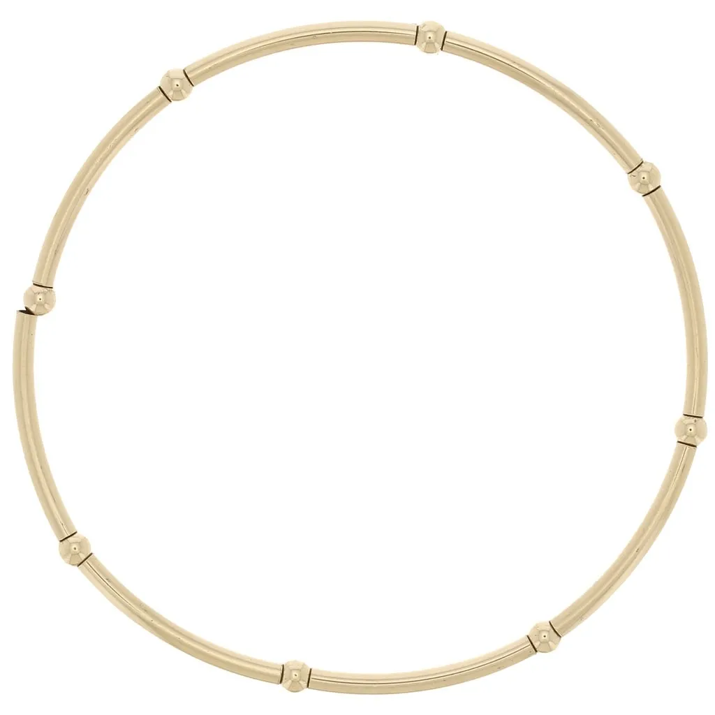 Braccialetto elastico con tubi e perline rotonde - Gold filled x1