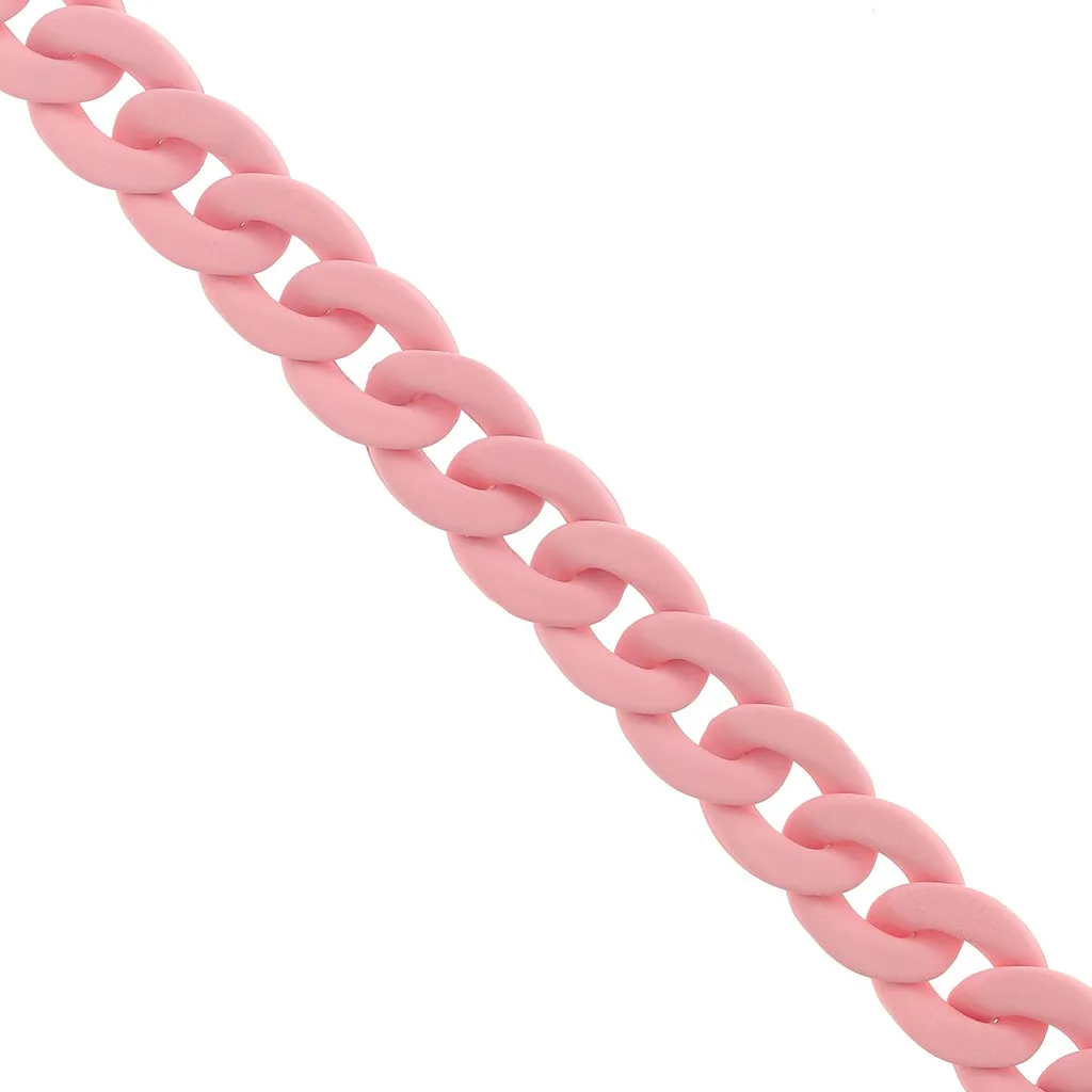 Catena acrilica 16 mm - Rosa opaco Mat x48cm