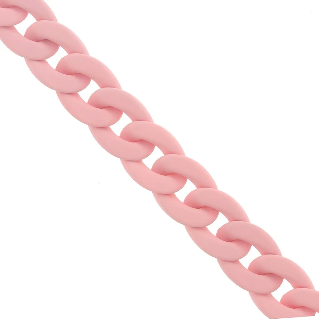 Catena acrilica 20 mm - Rosa opaco Mat x48cm