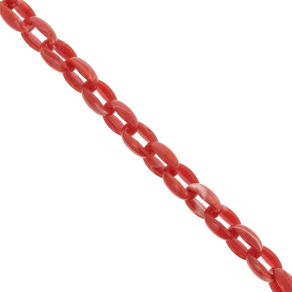 Catena acrilica Forzatina 11 mm - Rosso corallo marmorizzato x1m