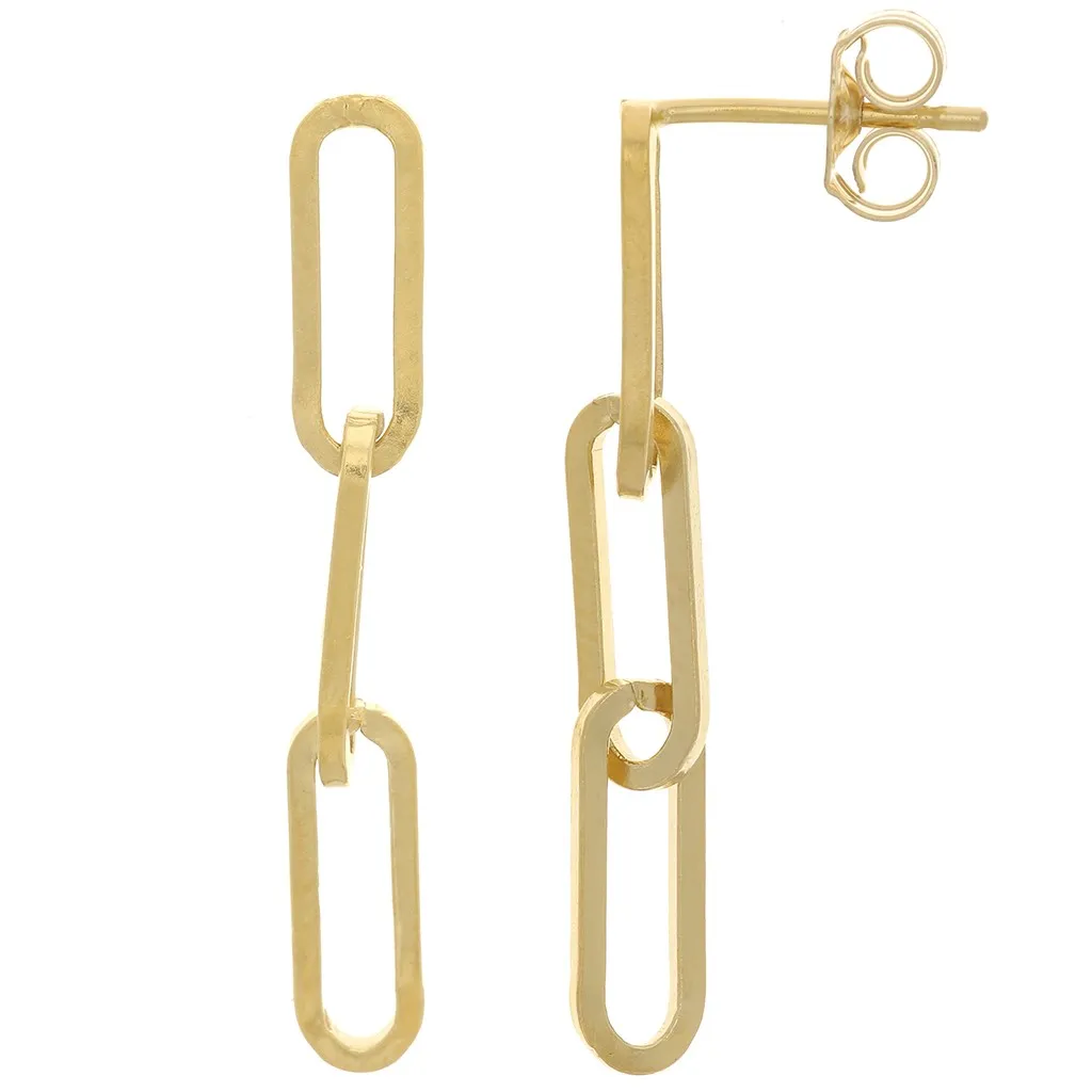 Chiodi di orecchie rettangolo 30x4 mm - Gold filled x2