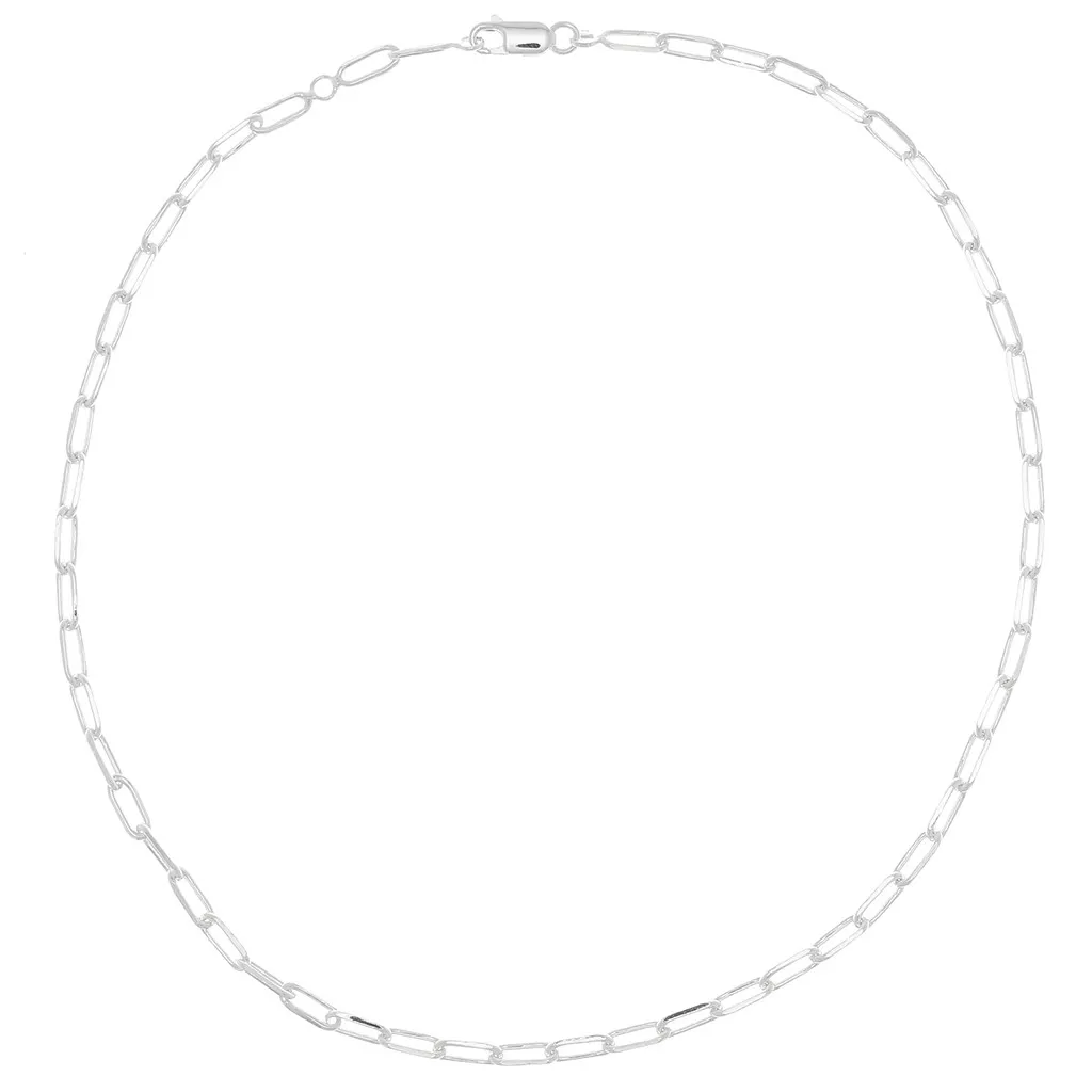 Girocollo catena maglia rettangolo limata 3.7- Argento 925 x42 cm