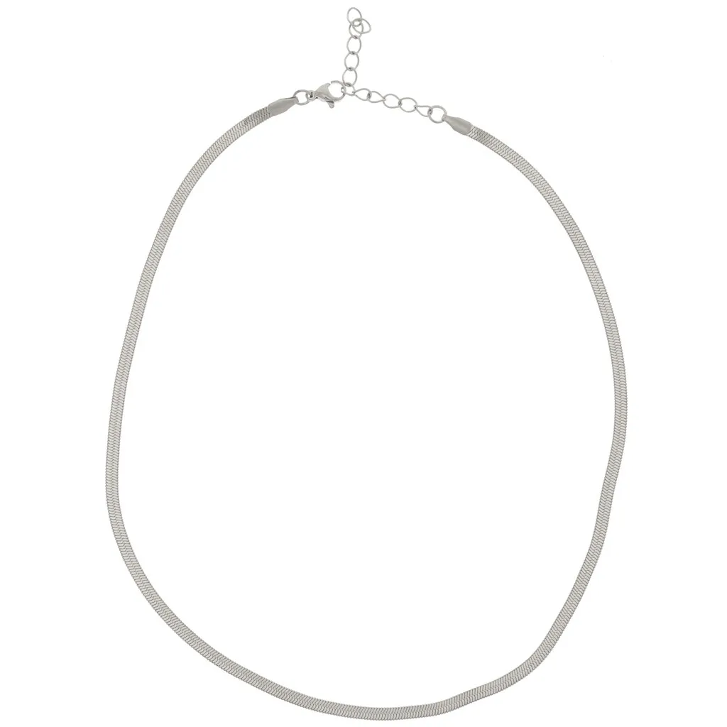 Girocollo con maglia a specchio - serpente piatto 3,3 mm - Acciaio inossidabile 304 x46cm