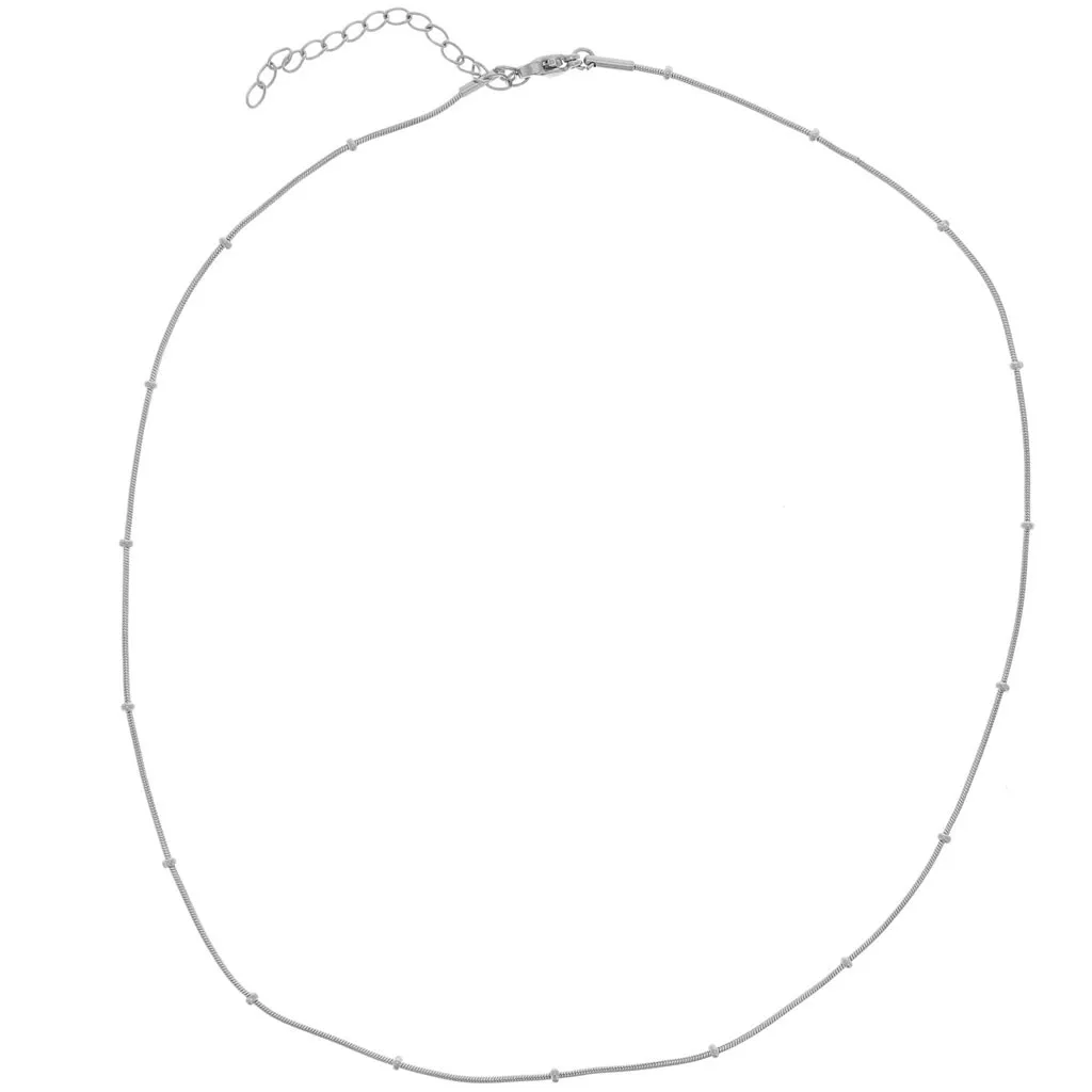 Girocollo maglia serpentina con perline 2 mm - Acciaio inossidabile 304L x46cm