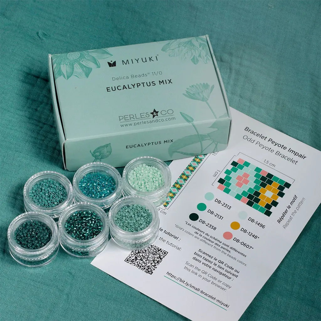 Kit di perline Miyuki By Perles & Co - Miyuki Delica 11/0 Eucalyptus Mix