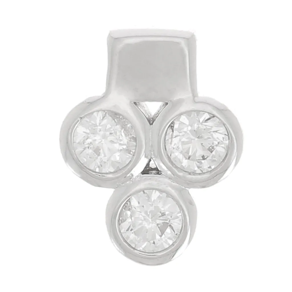 Mini ciondolo 7x6 mm con 3 ossidi di zirconio - Cristallo - Argento 925 x1