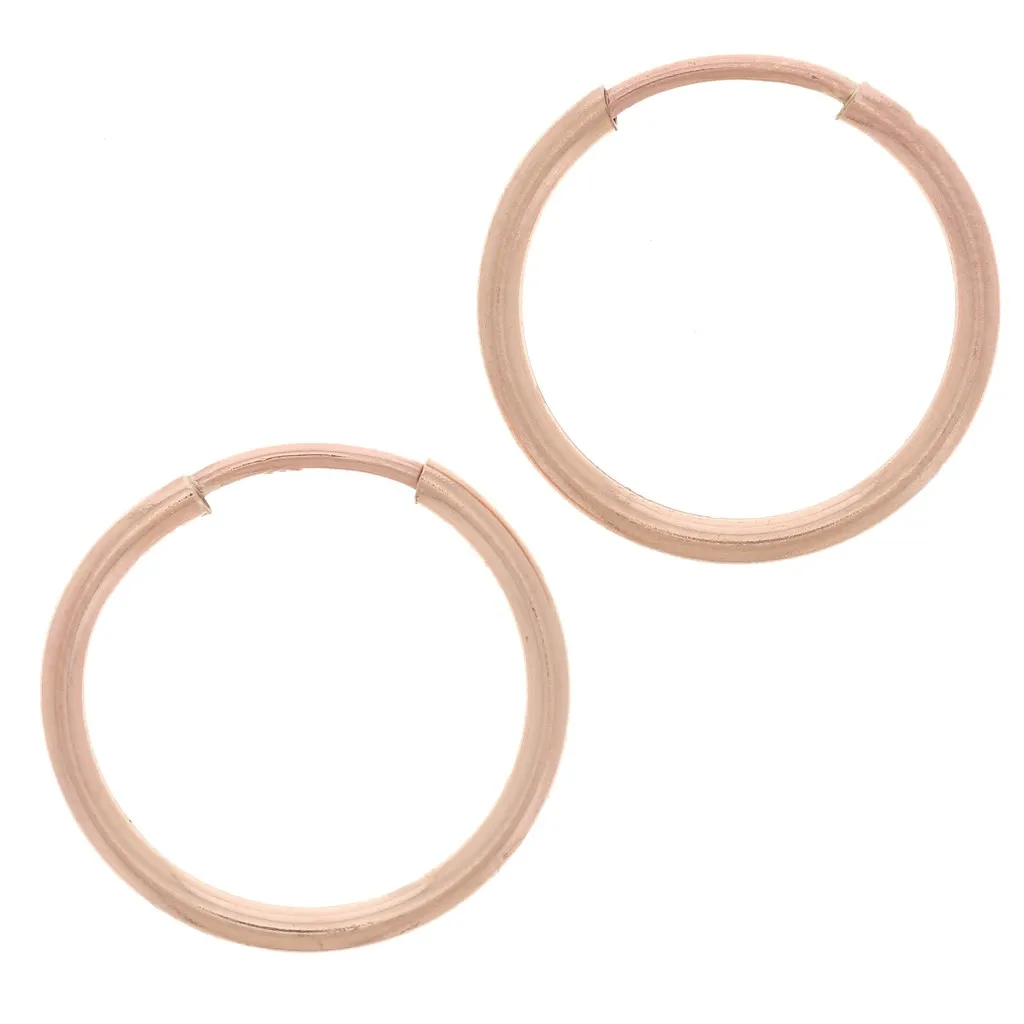 Mini orecchini cerchio 14 mm - gold filled rosa x2