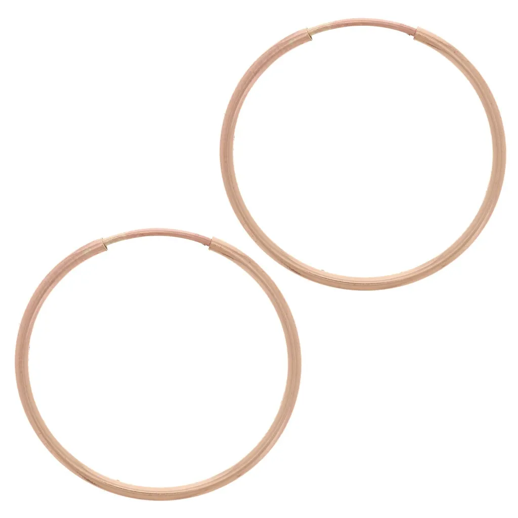 Mini orecchini cerchio 24 mm - gold filled rosa x2