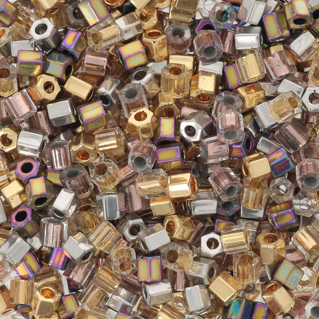 Mix de rocailles Miyuki 8/0 Hex Cut MIX-02 - My Precious x5g