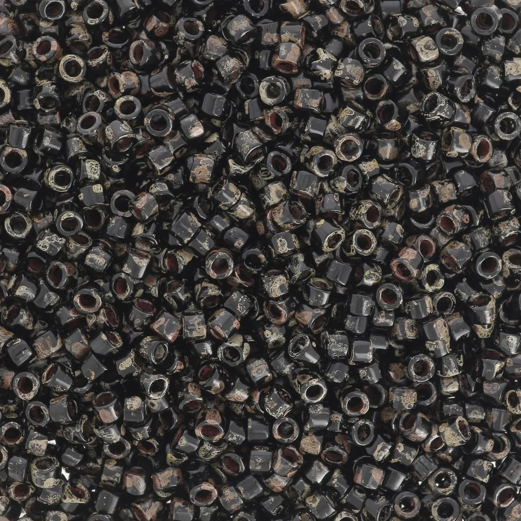 Miyuki Delica 11/0 DB2261 - Opaque Black Picasso - paquet de 100g