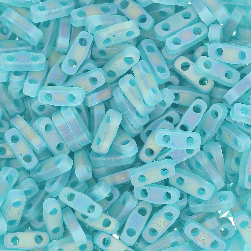 Miyuki Quarter Tila Beads 5x1.2x1.9 mm QTL-2405FR - Transparent Teal AB Mat x10g