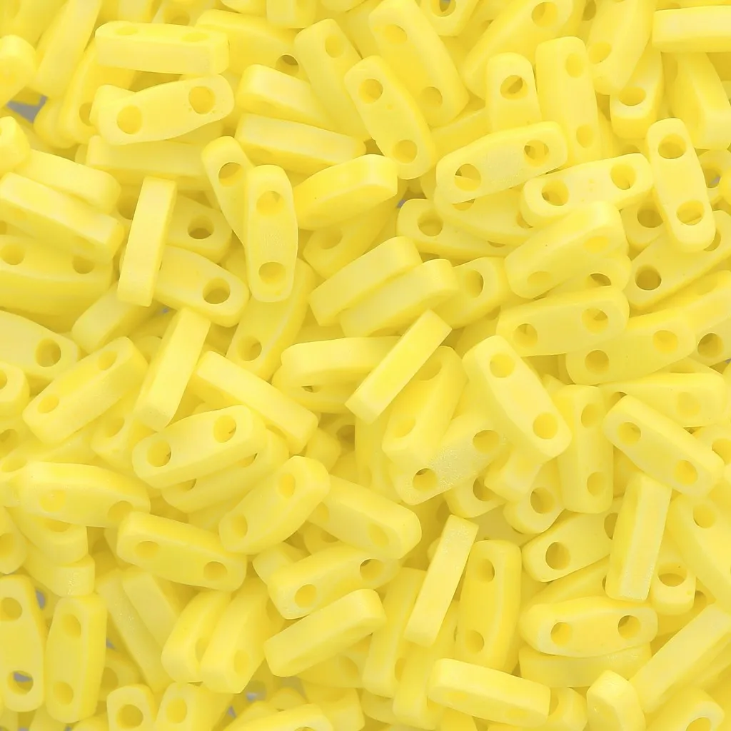 Miyuki Quarter Tila Beads 5x1.2x1.9 mm QTL-404FR - Opaque Yellow AB Mat x10g