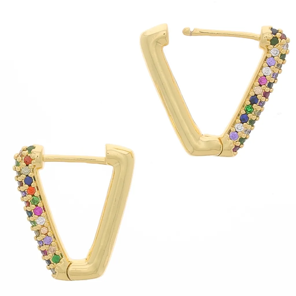 Monachelle forma design con Ossido di zirconio 18x16 mm - Dorato - Multicolore x2