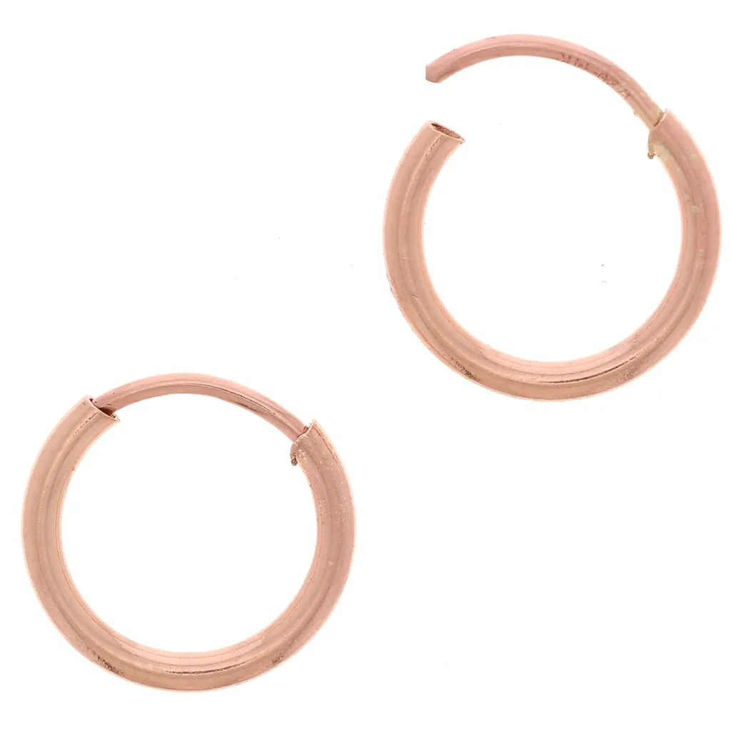 Orecchini a cerchio 10 mm - Rosa Gold filled x2