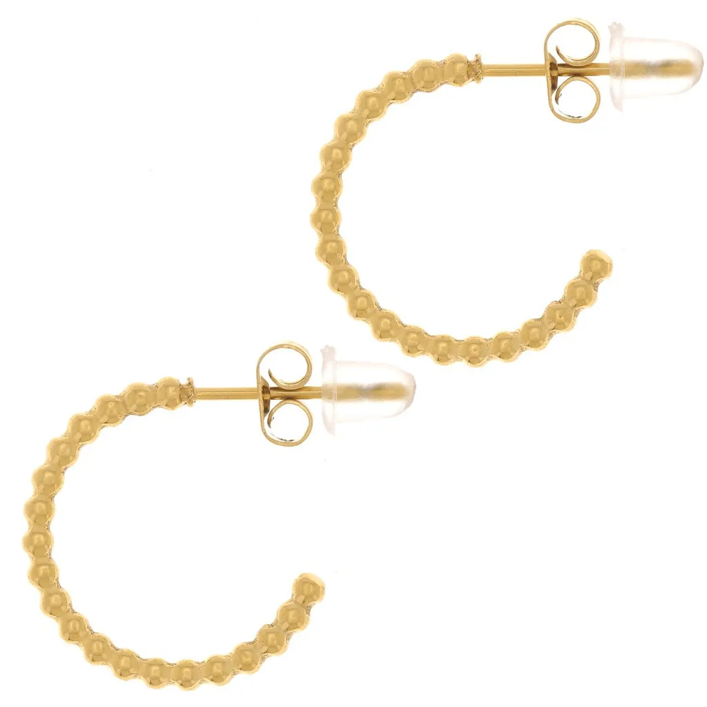 Orecchini a cerchio aperti da 16 mm con filo di perline Acciaio inox304L dorato x2