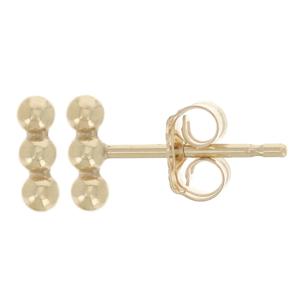 Orecchini a palline piccole a forma di T 6 mm - Gold filled x2