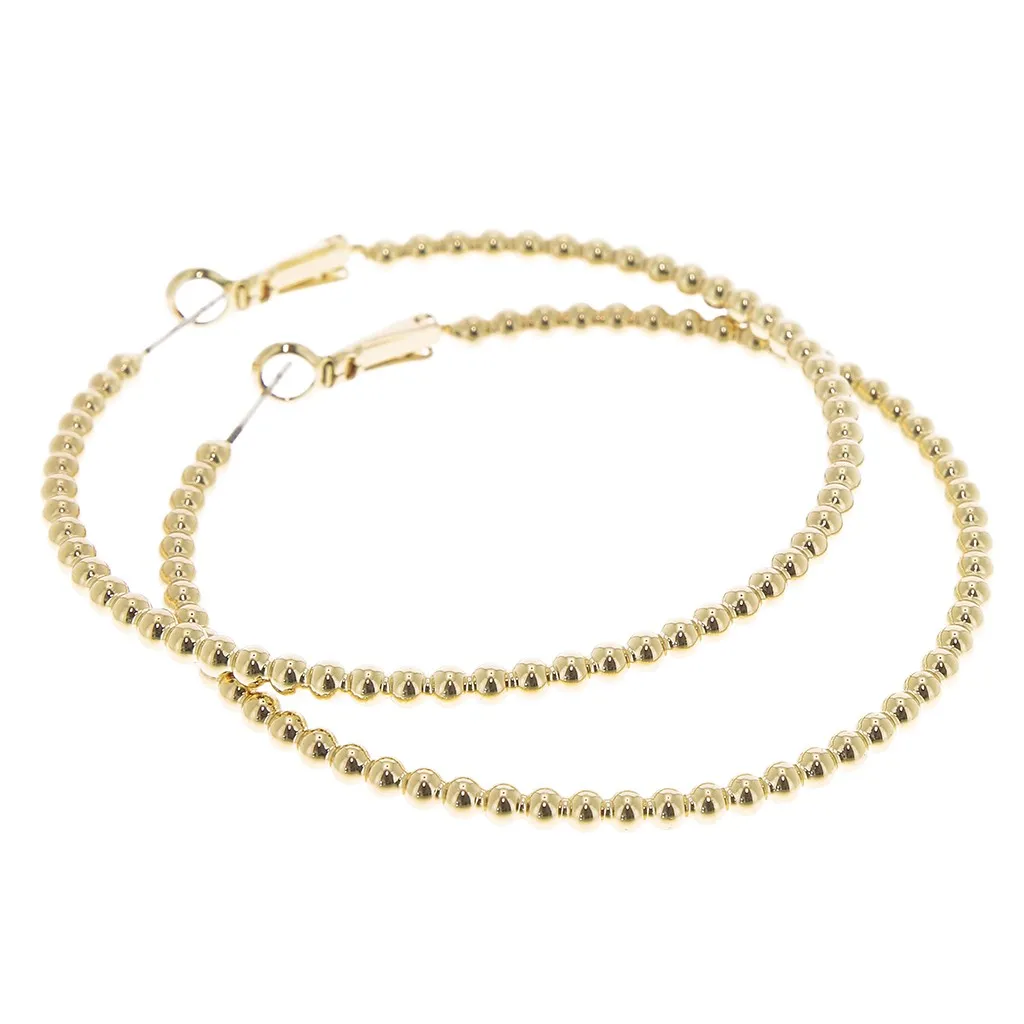 Orecchini cerchio palline 59 mm - Dorato x2