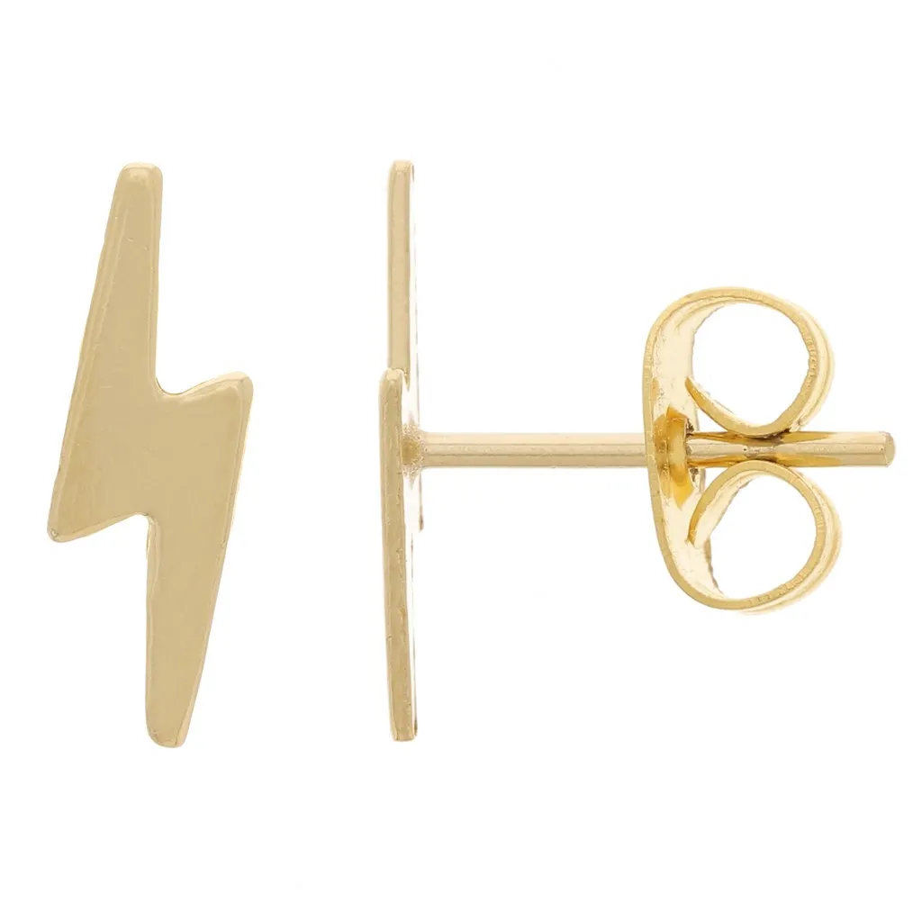 Orecchini perno forma di fulmine 11x3,5 mm -Gold Filled x2
