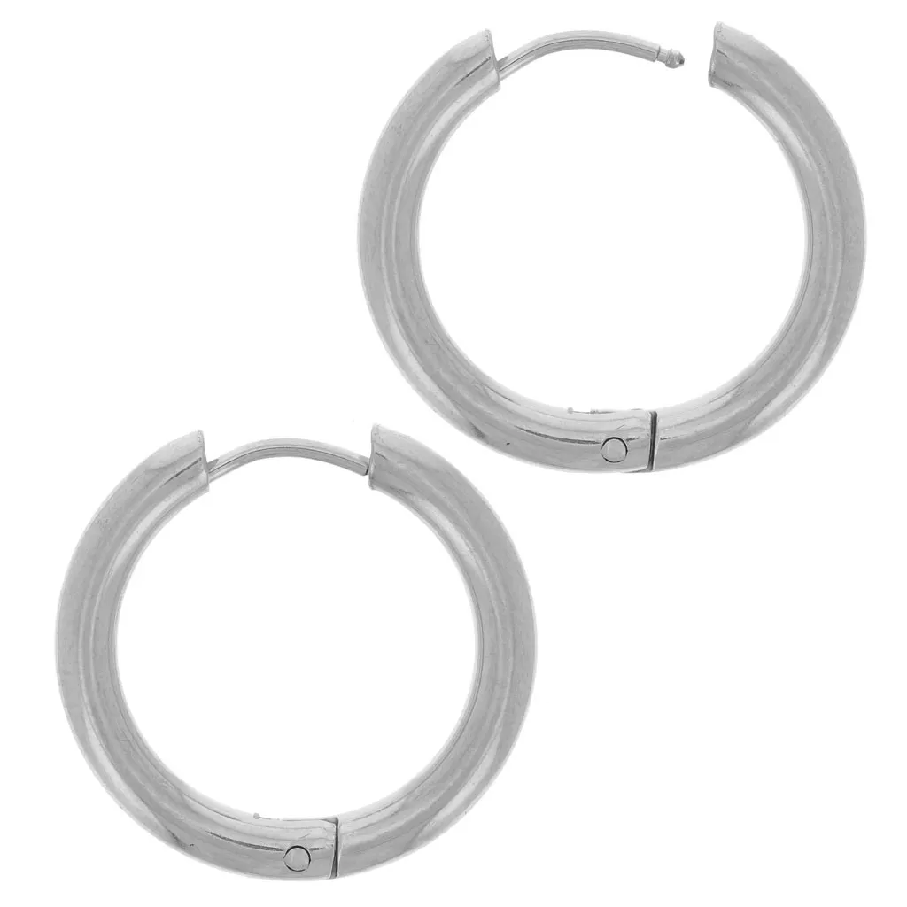 Orecchini rotondi 19 mm - filo da 2,5 mm - acciaio inox 304L x20