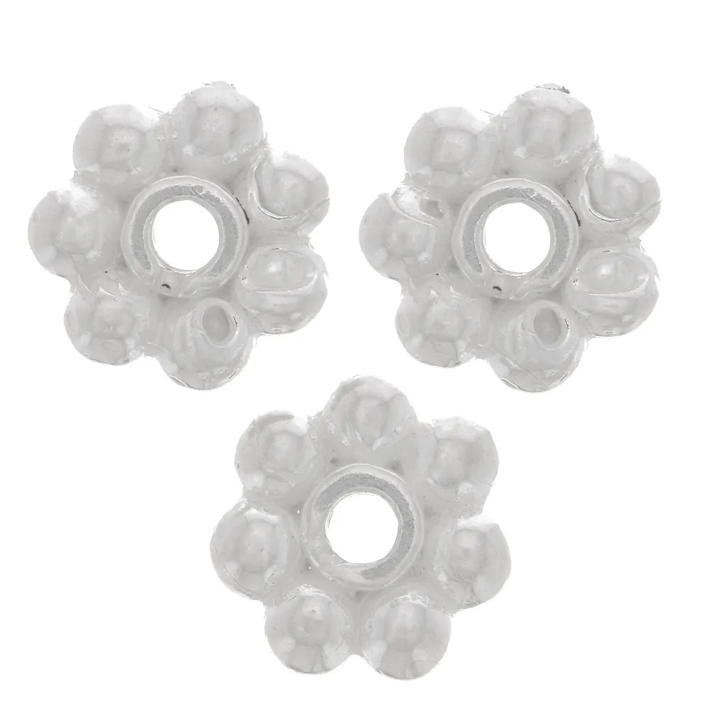 Perla rondella a forma di fiore 7 mm - Argento 925 x1