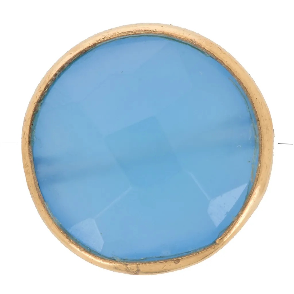 Perla rotonda sfaccettata 9 mm - Argento 925 dorato - Onice blu