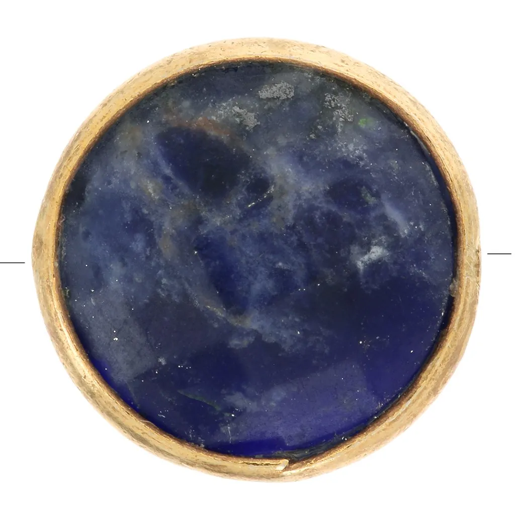 Perla rotonda sfaccettata 9 mm - Argento 925 dorato - Sodalite