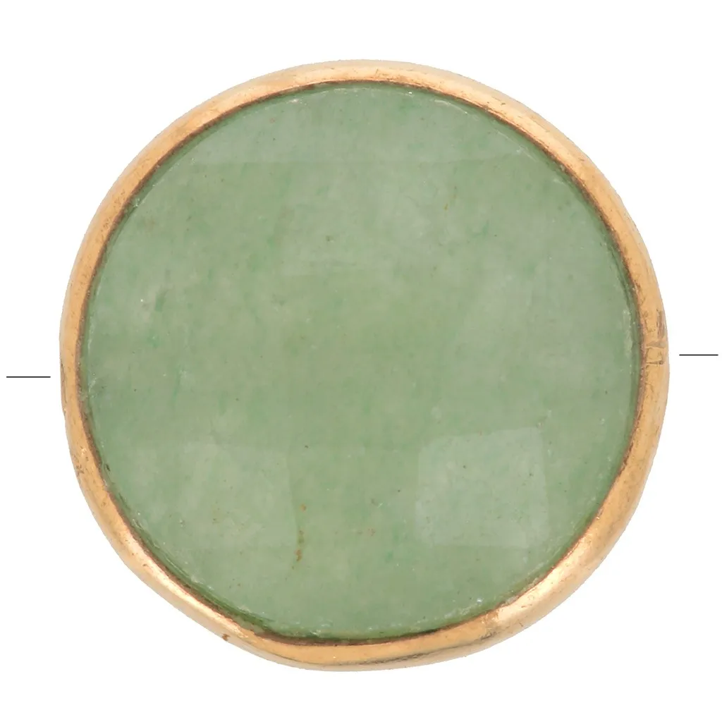 Perla tonda sfaccettata 9 mm - Argento 925 dorato con oro fino - Avventurina