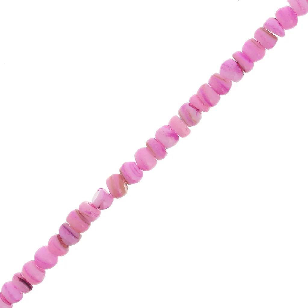 Perle conchiglie Heishi tinte 7 mm - Rosa x37cm