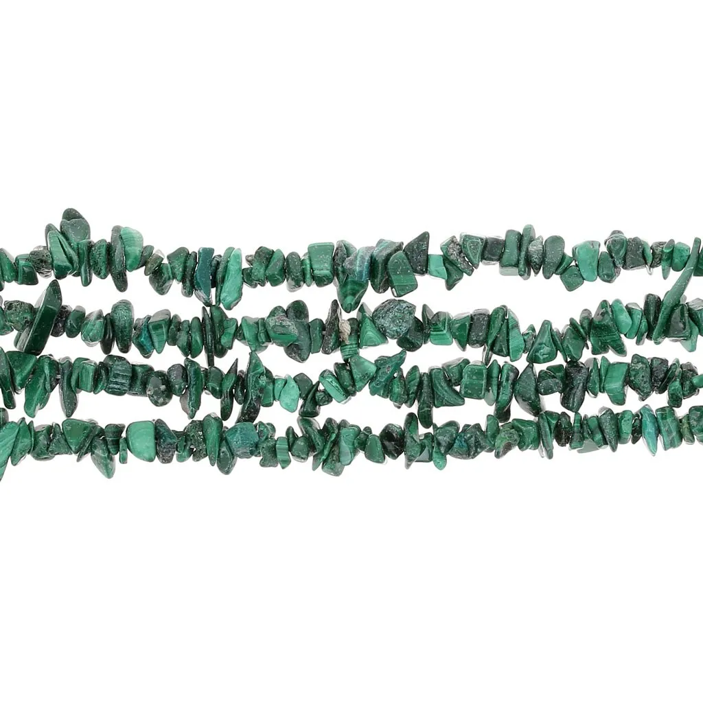 Perle di pietra semipreziosa Chips 3 - 5 mm - Malachite x80cm