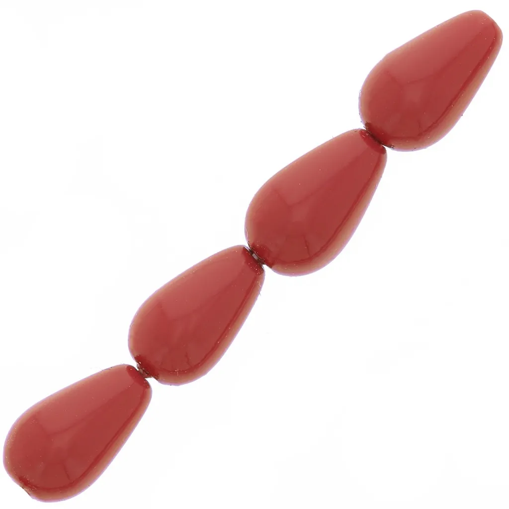 Perle Preciosa Pearshape Pearl 10x6 mm - Cranberry x10