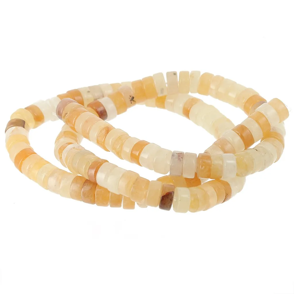 Perle rondelle Heishi 6x3mm Pietra semi preziosa tinta- Jade Topaz x38cm