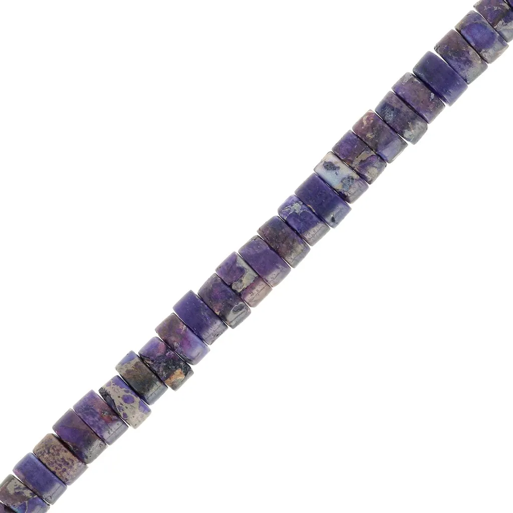 Perle rondelle pietra Heishi - Regalite 4x2mm - Viola scuro x40cm