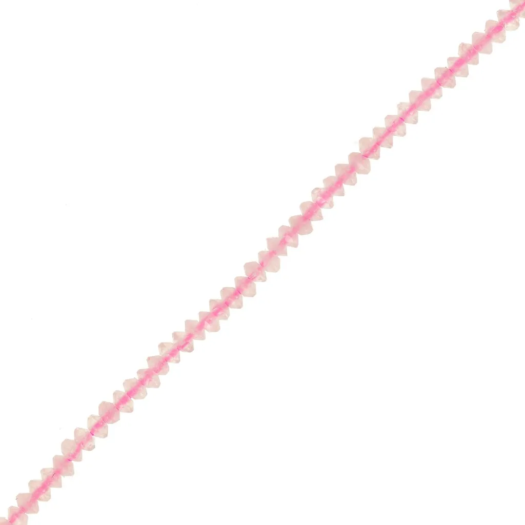 Perle rondelle sfaccettate 2x1 mm - Quarzo rosa x39cm