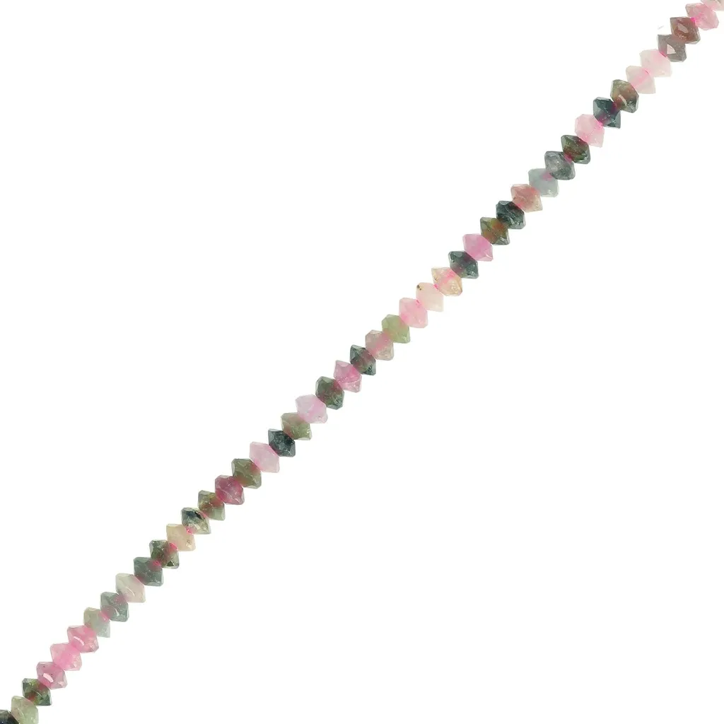 Perle rondelle sfaccettate 2x1 mm - Tormalina x39cm