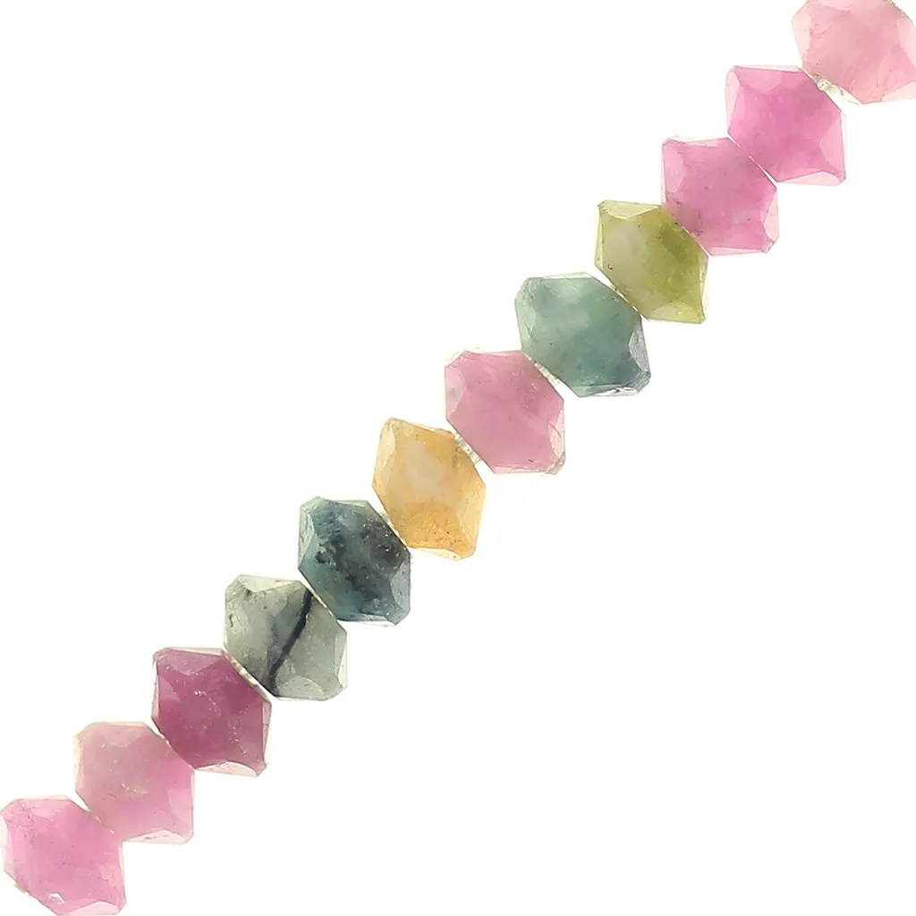 Perle rondelle sfaccettate pietra gemma 3x2 mm - Tormalina x20