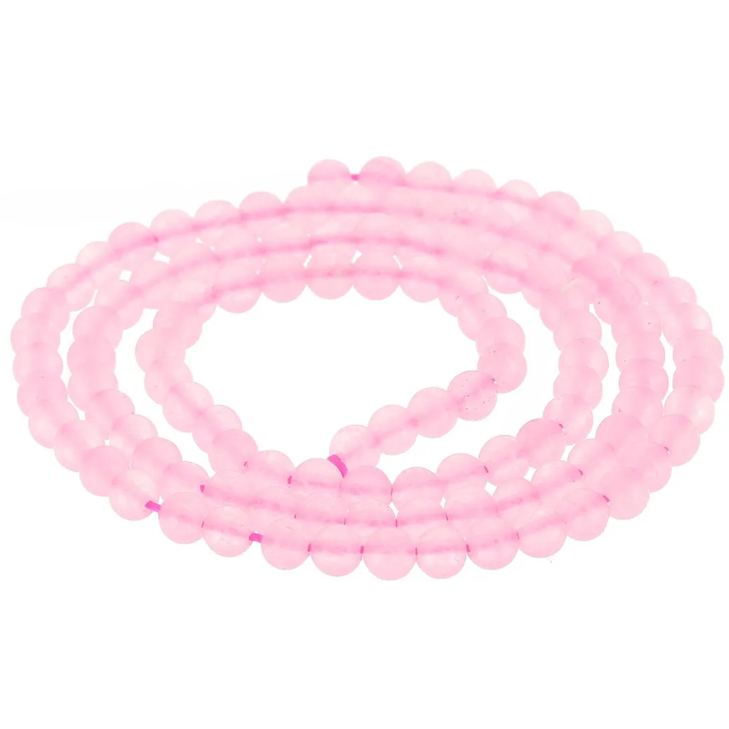 Perle rotonde da 3,5 mm in pietra gemma- Giada colorata - Rosa x38 cm