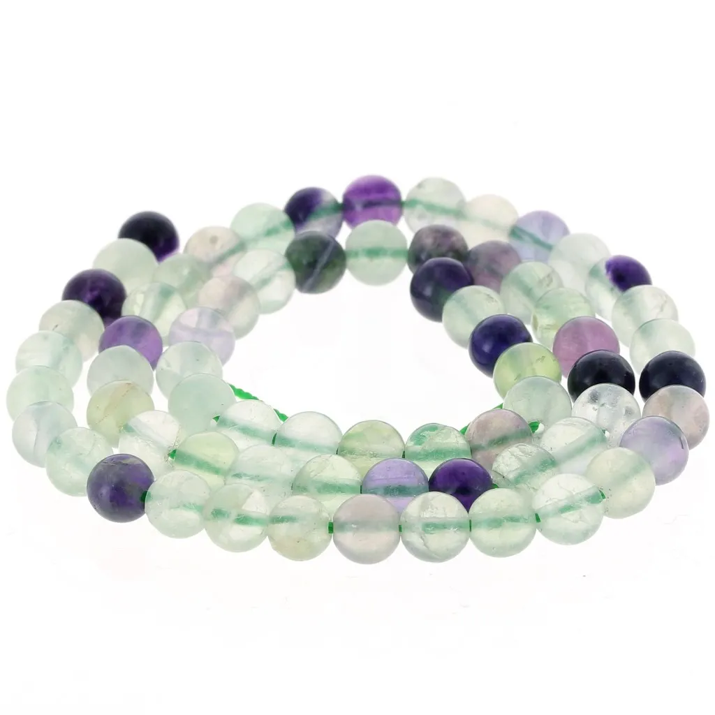 Perle sfaccettate rotonde da 6 mm - Fluorite x37cm