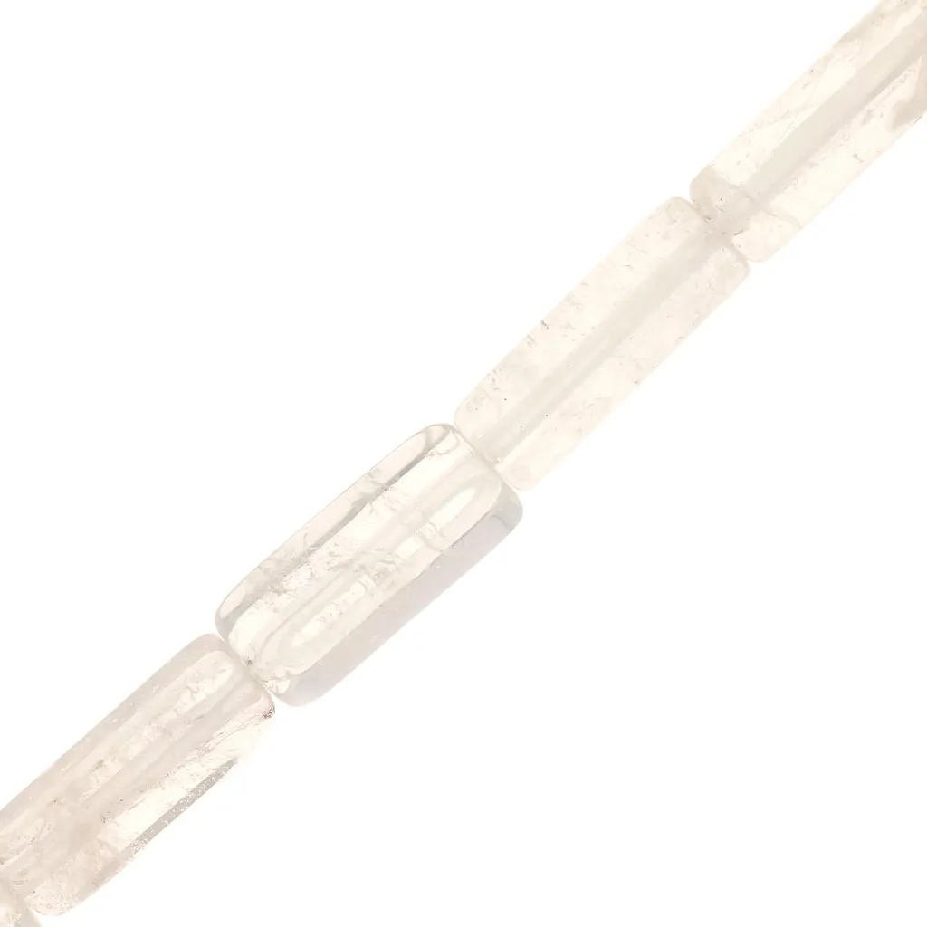 Perle tubi in pietra gemma 13x4 mm - Cristallo di roccia x40cm