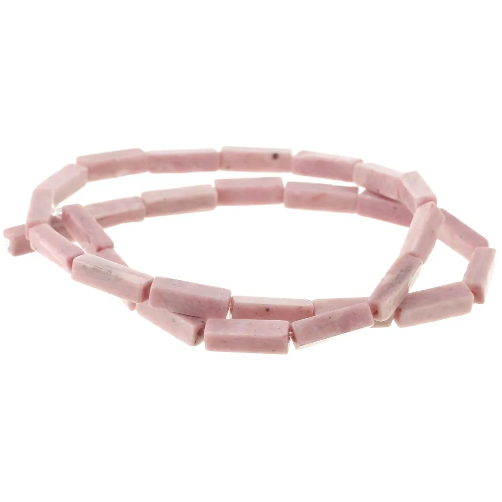 Perle tubi in pietra gemma 13x4 mm -Diaspro rosa x40cm