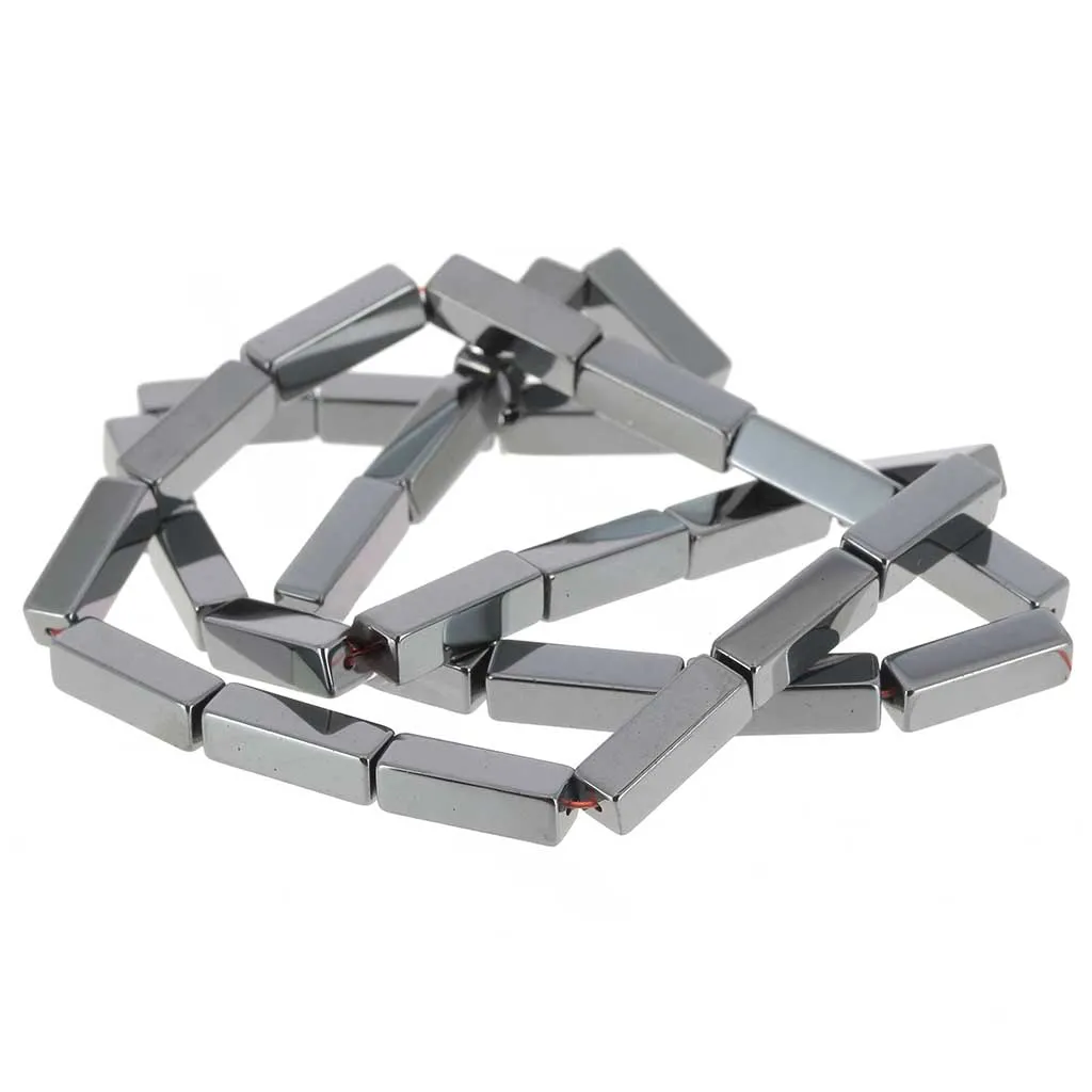 Perle tubi in pietra gemma 13x4 mm - Ematite x40cm