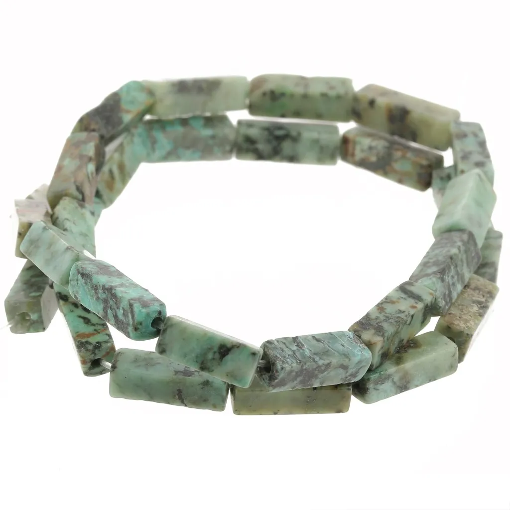 Perle tubi in pietra gemma 13x4 mm - Turchese africane - Diaspro x35cm