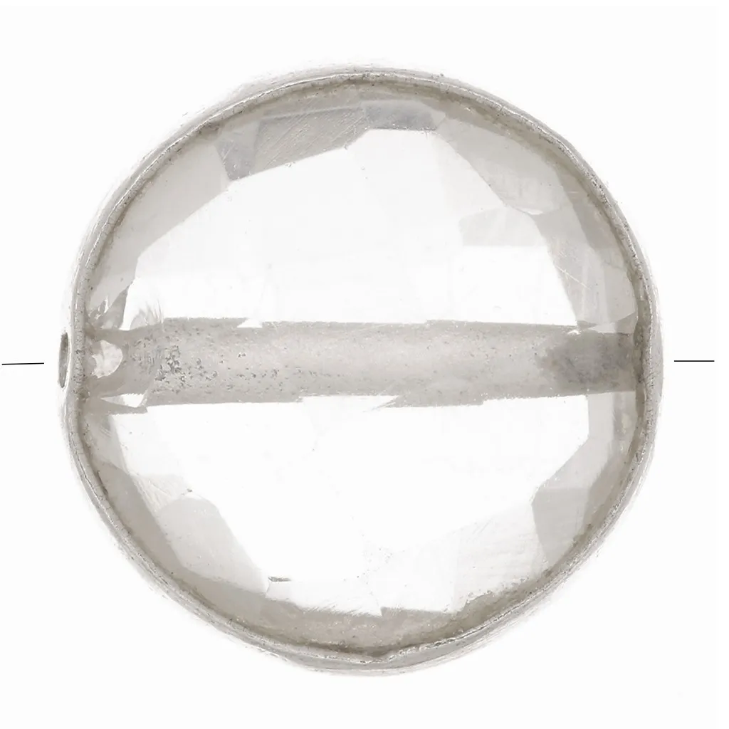 Perlina sfaccettata 9 mm Pietra semi preziosa- Argento 925 - Cristallo di rocca x1