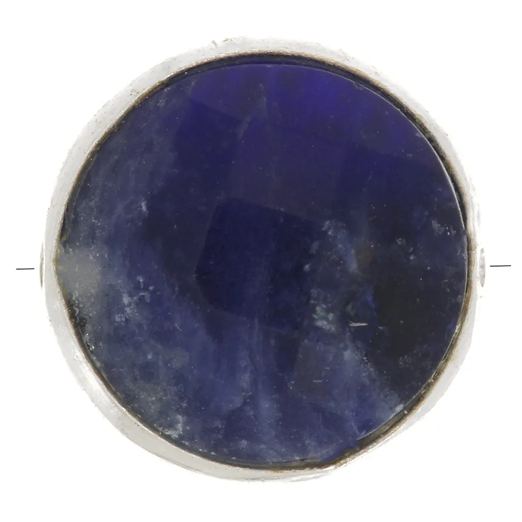 Perlina sfaccettata 9 mm Pietra semi preziosa Argento 925 - Sodalite x1