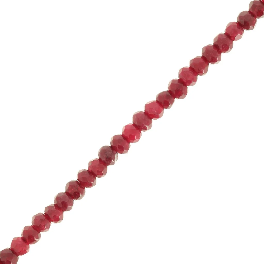 Perline appiattite sfaccettate 3x2mm - Giada colorata - Bordeaux x34cm