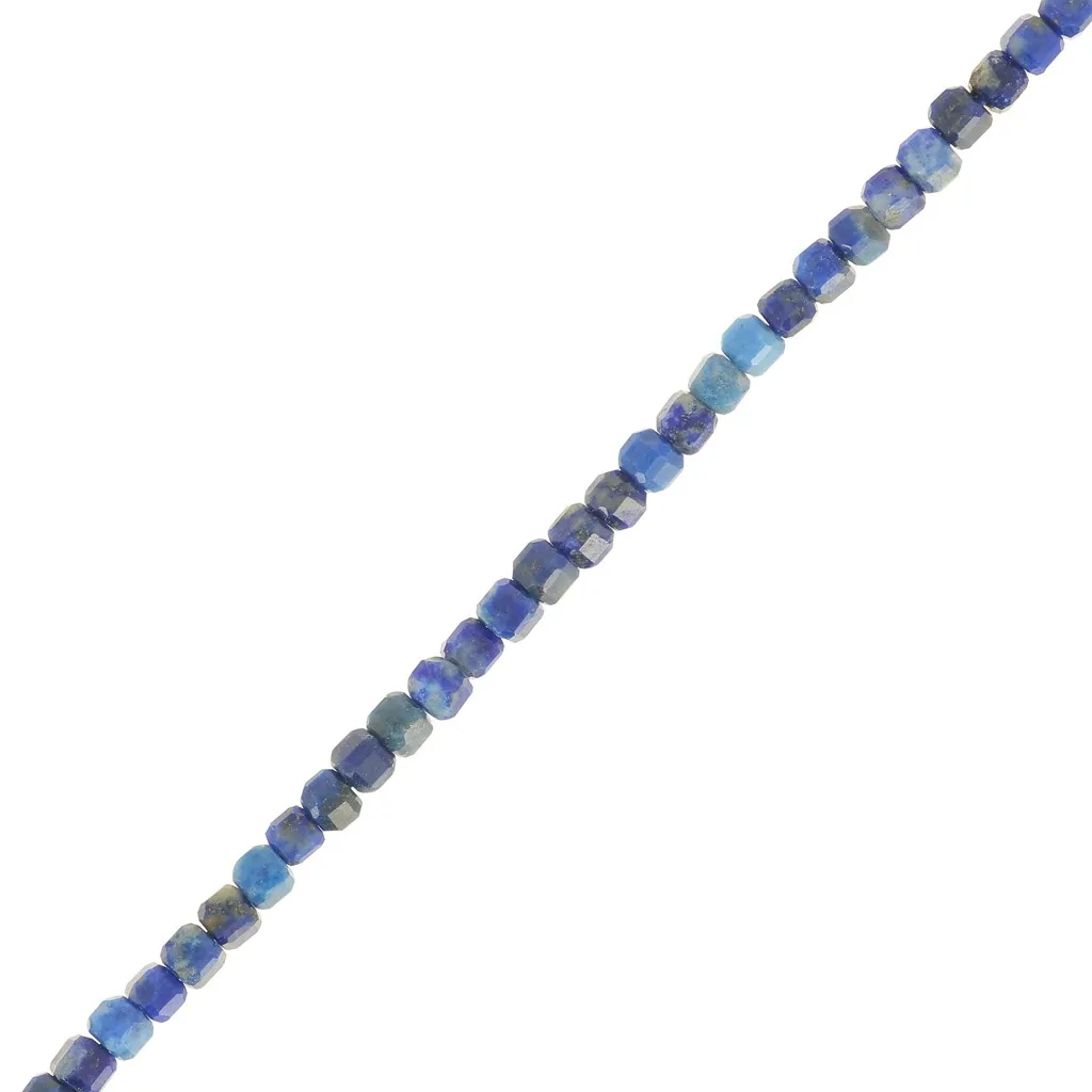 Perline cubiche sfaccettate 2,5x2,5 mm in pietra semipreziosa - Lapislazzuli x39cm