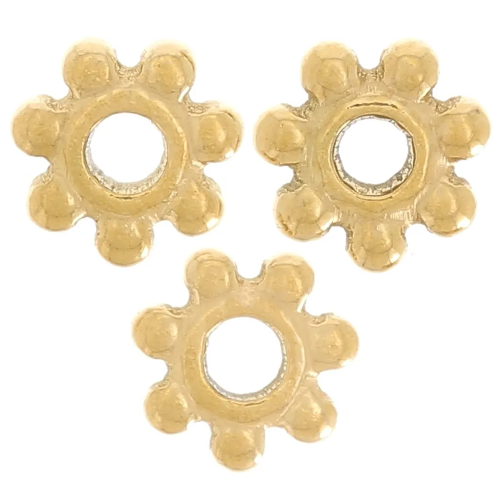 Perline distanziatrici a fiore da 4 mm - Acciaio inossidabile 304 Gold x8
