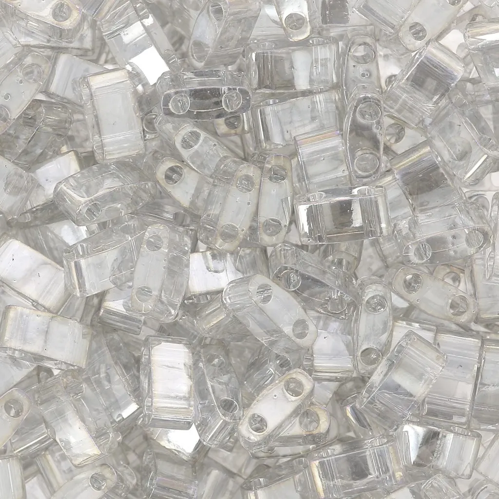 Perline Miyuki Half Tila 5x2.3x1.9mm HTL-1881 - Tr Silver Gray Gold Luster x10g